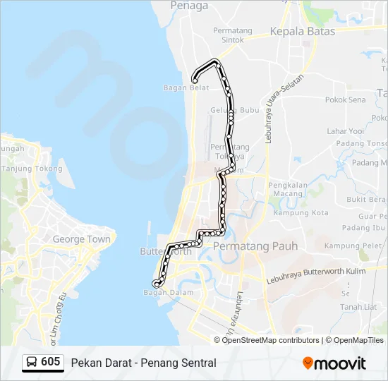 605 Bus Line Map