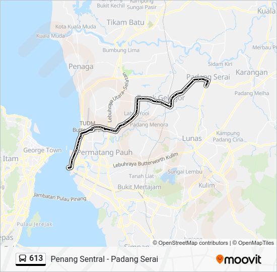 613 Route: Schedules, Stops & Maps - Padang Serai - Penang Sentral ...