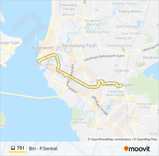 701 Bus Line Map