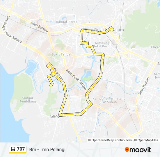 707 Bus Line Map