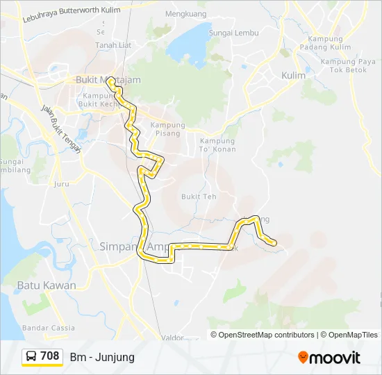 708 Bus Line Map