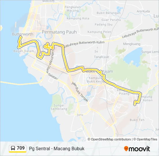 709 Bus Line Map