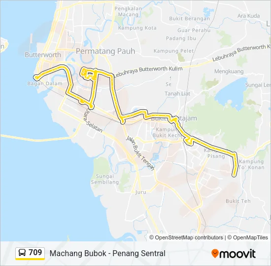709 Bus Line Map