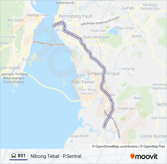 801 Bus Line Map