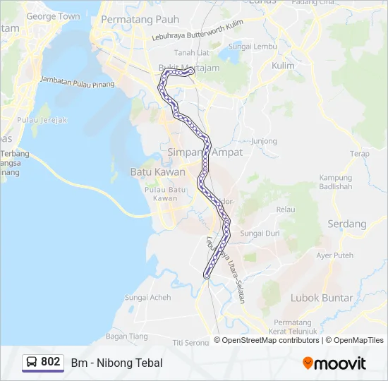 802 Bus Line Map