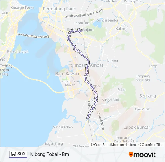 802 Bus Line Map