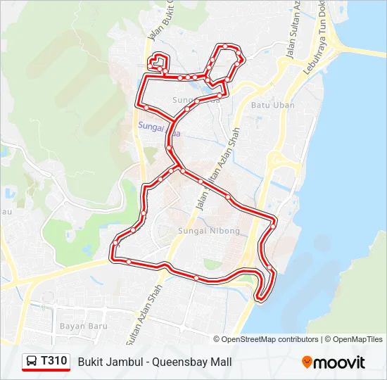 T310 Bus Line Map