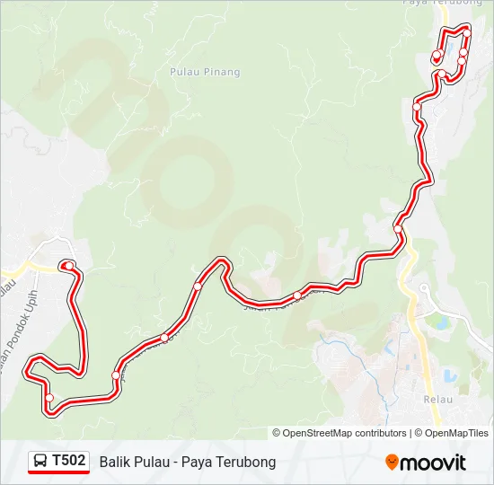 T502 Bus Line Map
