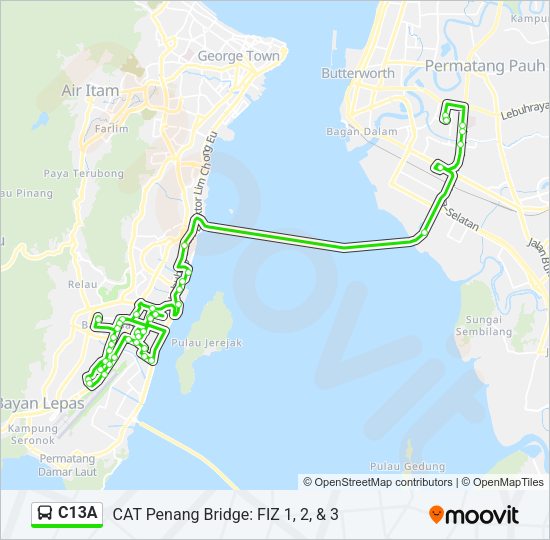 C13A Bus Line Map