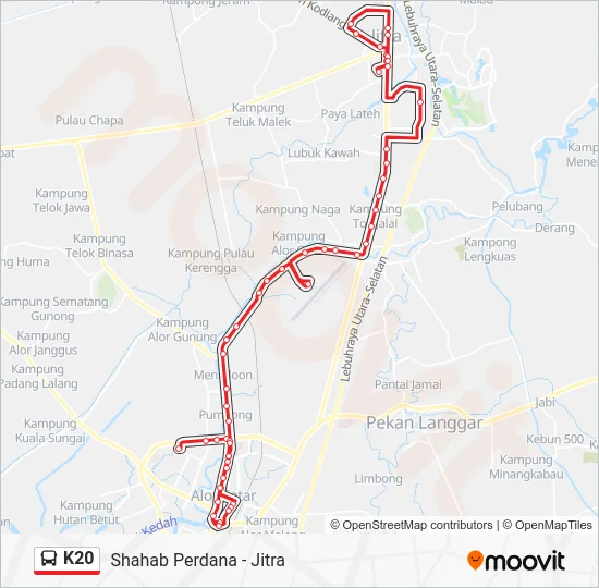 K20 Bus Line Map