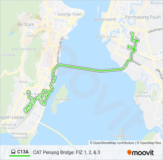 C13A bus Line Map