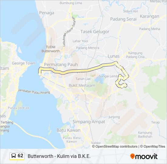 Laluan 62: Jadual Waktu, Hentian & Peta - Kulim (Telah dikemas kini)