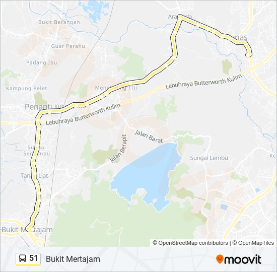 51 bus Line Map