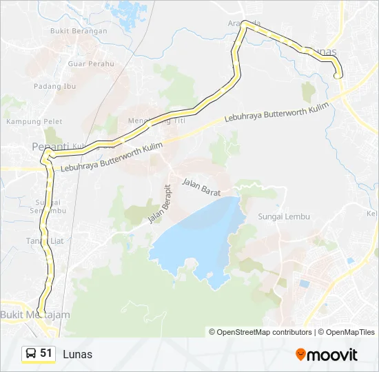 51 Bus Line Map