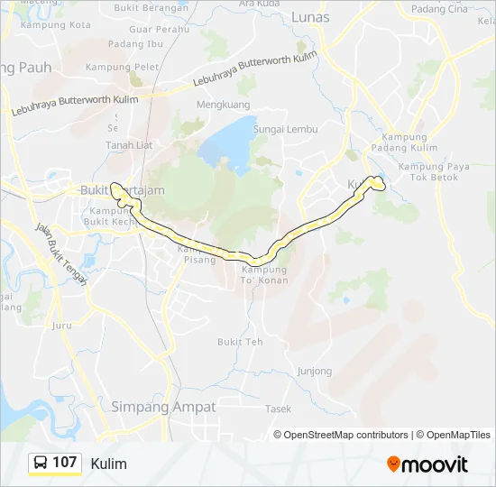 107 Bus Line Map