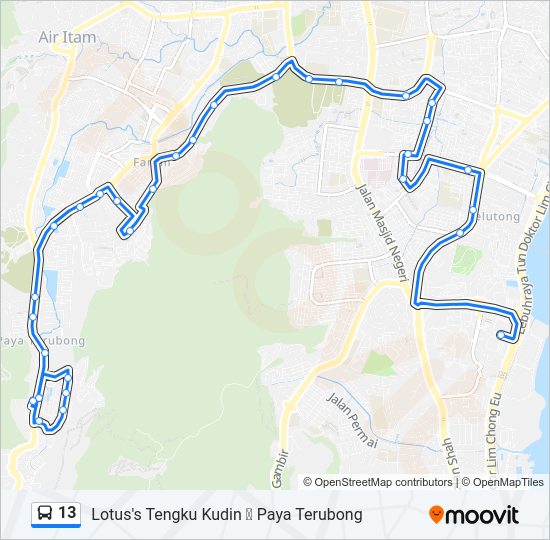 13 bus Line Map