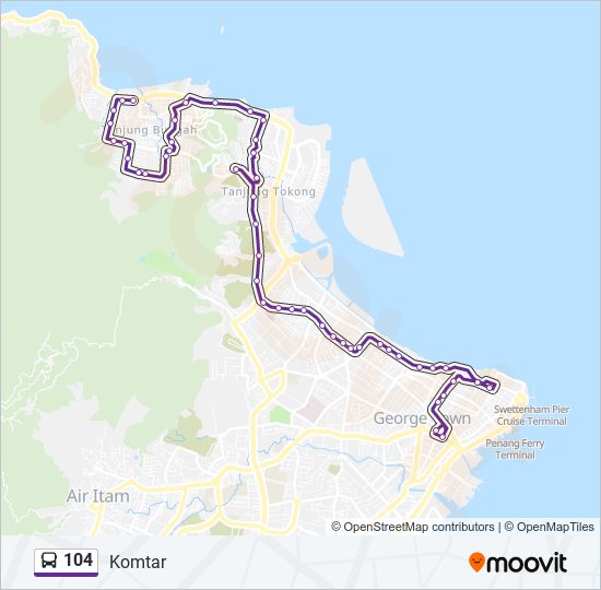104 bus Line Map