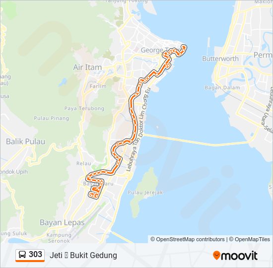 303 bus Line Map