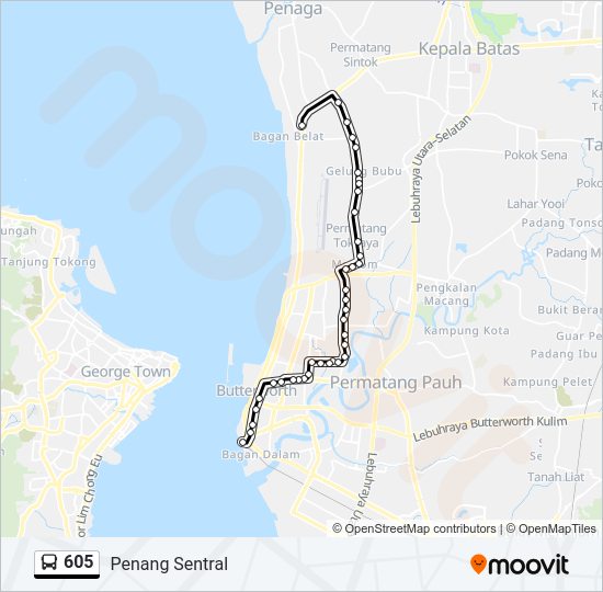 605路线 日程 站点和地图 Pekan Darat P Sentral