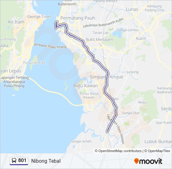 801 bus Line Map