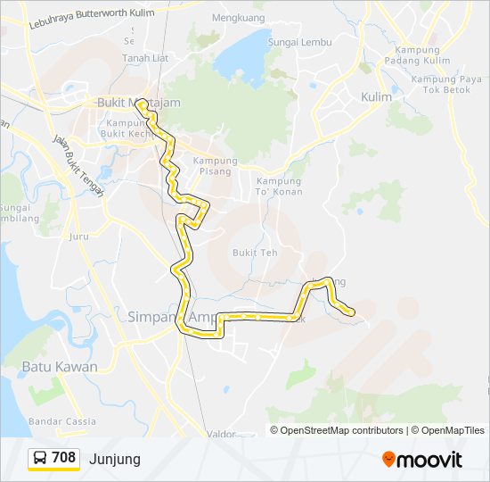 708 bus Line Map