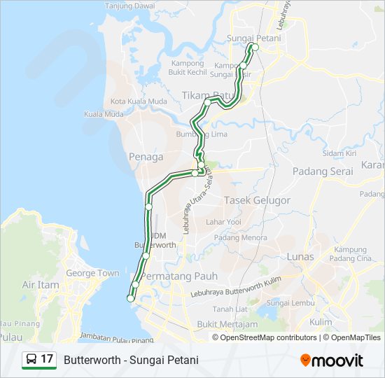 17 bus Line Map