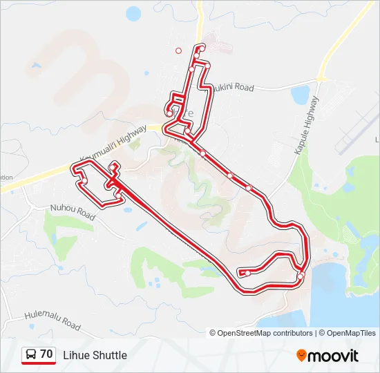 70 Bus Line Map