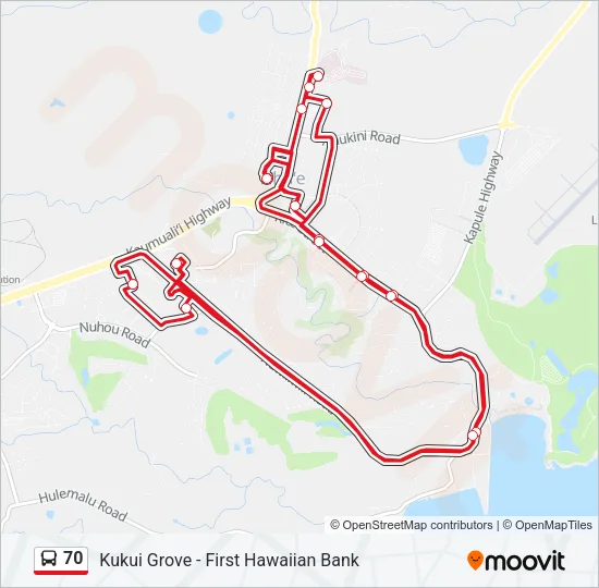 70 Bus Line Map