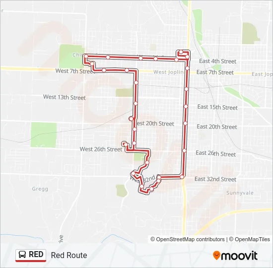 RED Bus Line Map