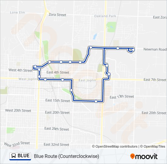 Mapa de BLUE de autobús
