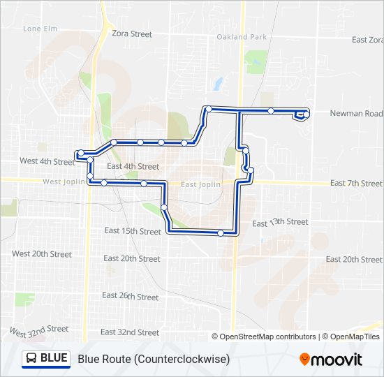 BLUE Bus Line Map