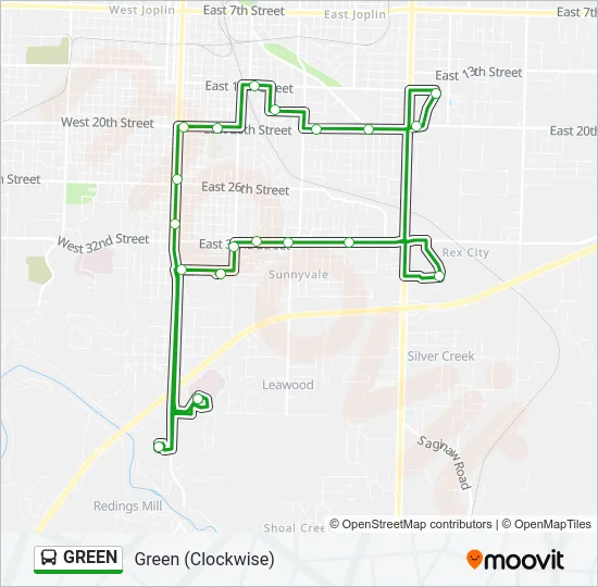 GREEN Bus Line Map