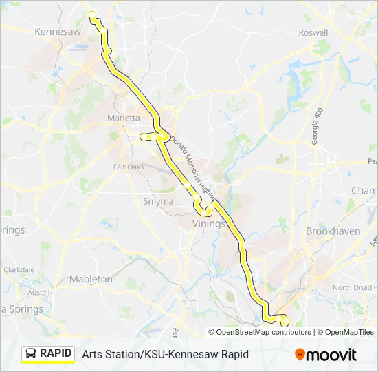 RAPID Bus Line Map