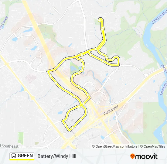 GREEN Bus Line Map