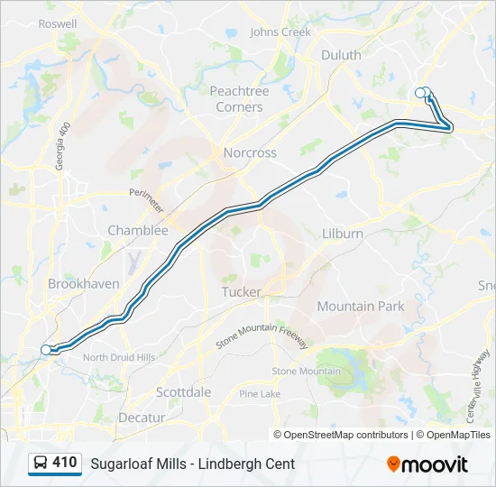 410 Bus Line Map