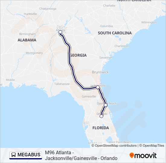 MEGABUS Bus Line Map