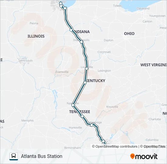 GREYHOUND US0100 Bus Line Map