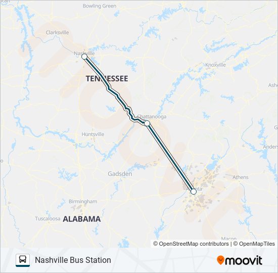 GREYHOUND US0100 Bus Line Map