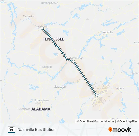 GREYHOUND US0100 Bus Line Map