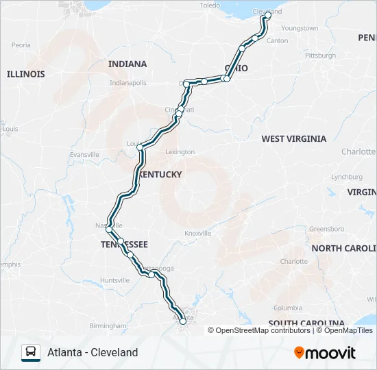 GREYHOUND US0105 Bus Line Map