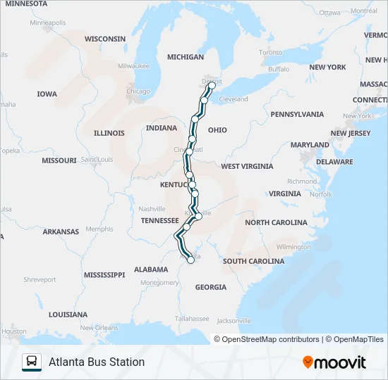 GREYHOUND US0110 Bus Line Map