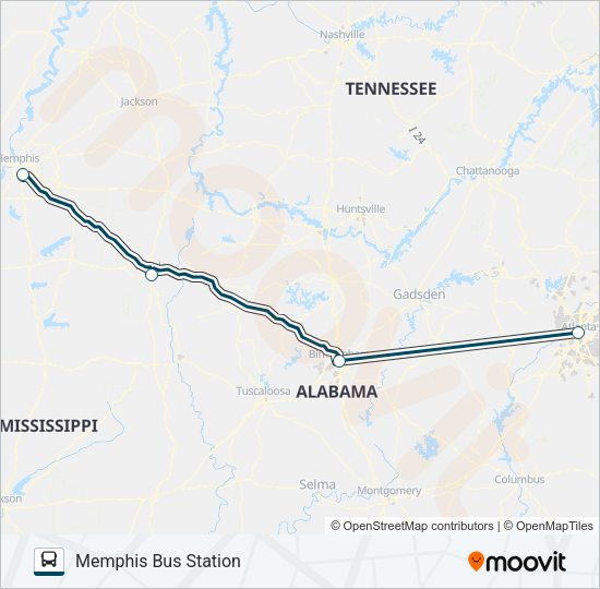 GREYHOUND US0610 Bus Line Map