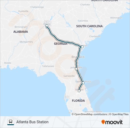 GREYHOUND US0634 Bus Line Map