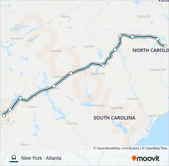 GREYHOUND US0670 Bus Line Map