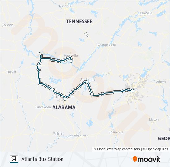 GREYHOUND US0622S Bus Line Map
