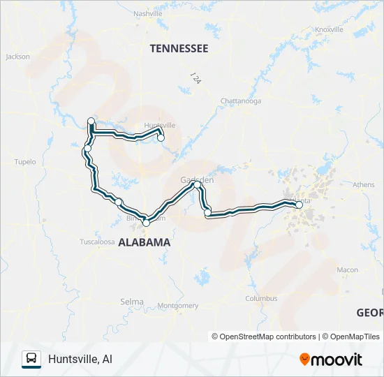 GREYHOUND US0622S Bus Line Map