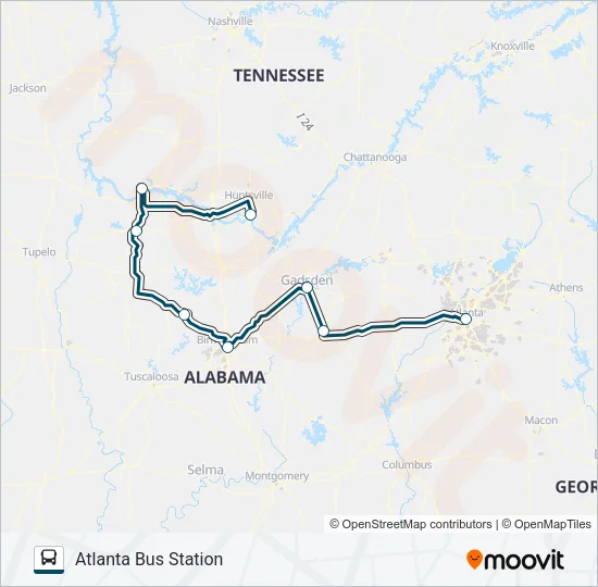 GREYHOUND US0622S Bus Line Map
