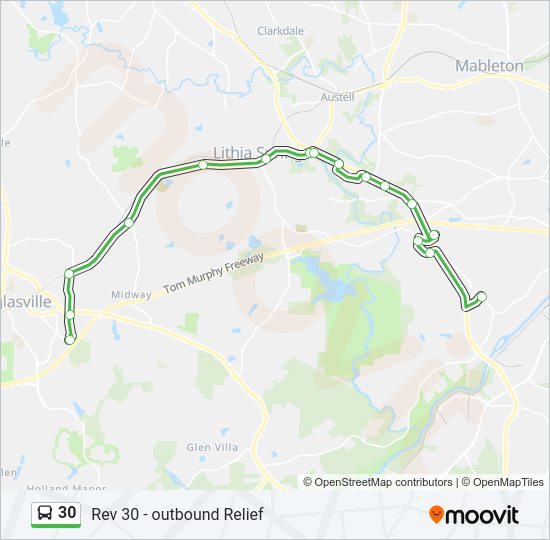 30 bus Line Map