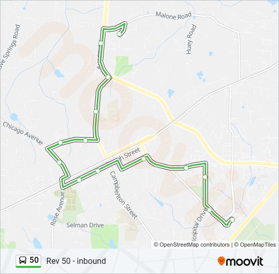 50 bus Line Map