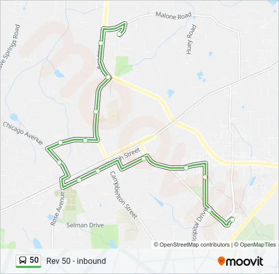 50 Bus Line Map